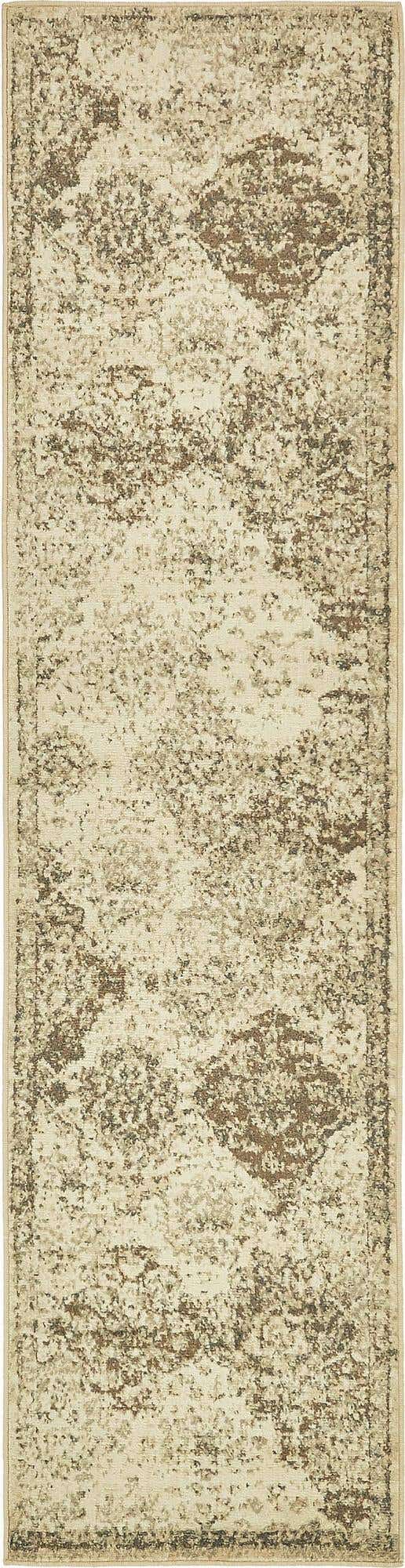 Beige 2' 7 x 10' Tuareg Runner Area Rug Vintage Inspired Distressed Look Durable Easy Clean Carpet for Unique Home Interiors for Sale at Rug Engine