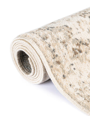 Beige 2' x 6' 1 Tuareg Runner Area Rug Vintage Inspired Distressed Look Durable Easy Clean Carpet for Unique Home Interiors for Sale at Rug Engine