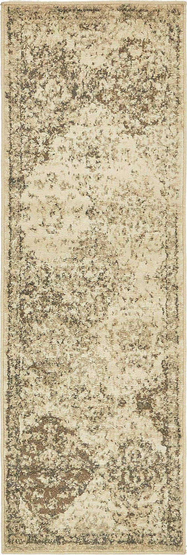 Beige 2' x 6' 1 Tuareg Runner Area Rug Vintage Inspired Distressed Look Durable Easy Clean Carpet for Unique Home Interiors for Sale at Rug Engine