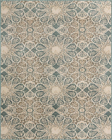 Multicolor 8' x 10' Tuareg Rectangle Area Rug Vintage Inspired Distressed Look Durable Easy Clean Carpet for Unique Home Interiors for Sale at Rug Engine