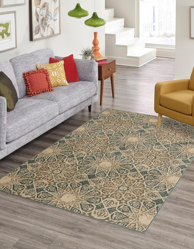 Multicolor 5' 1 x 8' Tuareg Rectangle Area Rug Vintage Inspired Distressed Look Durable Easy Clean Carpet for Unique Home Interiors for Sale at Rug Engine