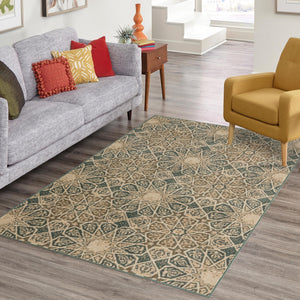 Multicolor 5' 1 x 8' Tuareg Rectangle Area Rug Vintage Inspired Distressed Look Durable Easy Clean Carpet for Unique Home Interiors for Sale at Rug Engine