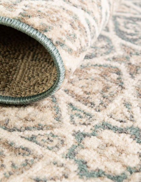 Multicolor 8' x 8' Tuareg Round Area Rug Vintage Inspired Distressed Look Durable Easy Clean Carpet for Unique Home Interiors for Sale at Rug Engine