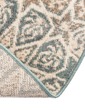 Multicolor 8' x 8' Tuareg Round Area Rug Vintage Inspired Distressed Look Durable Easy Clean Carpet for Unique Home Interiors for Sale at Rug Engine
