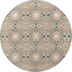 Multicolor 8' x 8' Tuareg Round Area Rug Vintage Inspired Distressed Look Durable Easy Clean Carpet for Unique Home Interiors for Sale at Rug Engine