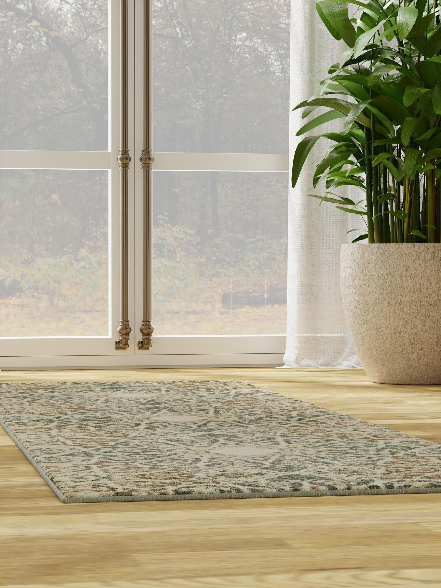 Multicolor 2' x 6' 1 Tuareg Runner Area Rug Vintage Inspired Distressed Look Durable Easy Clean Carpet for Unique Home Interiors for Sale at Rug Engine