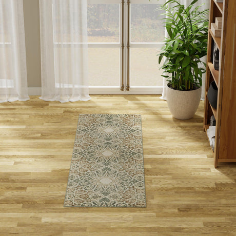 Multicolor 2' x 6' 1 Tuareg Runner Area Rug Vintage Inspired Distressed Look Durable Easy Clean Carpet for Unique Home Interiors for Sale at Rug Engine