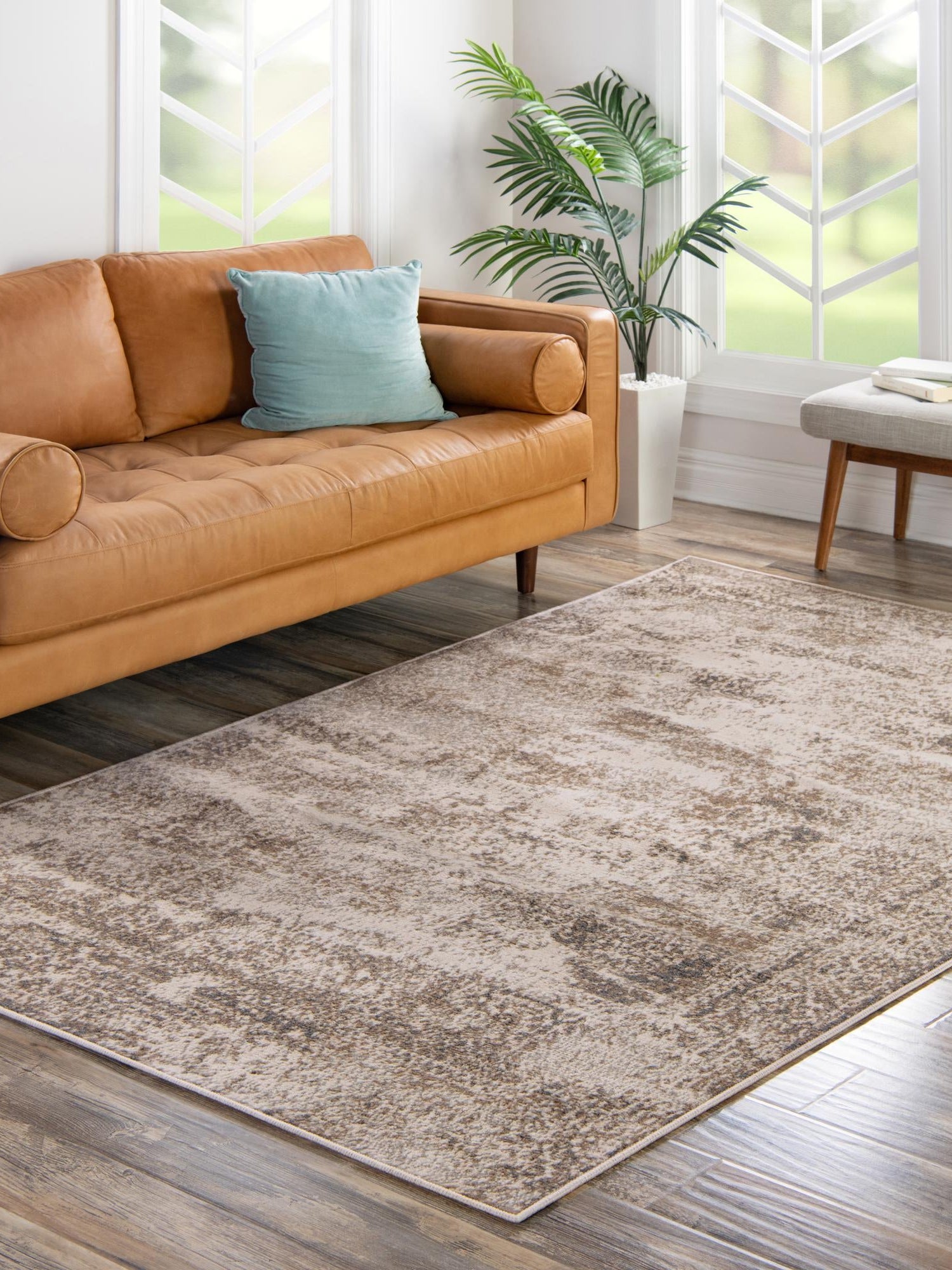 Cream 9' x 12' 2 Tuareg Rectangle Area Rug Vintage Inspired Distressed Look Durable Easy Clean Carpet for Unique Home Interiors for Sale at Rug Engine