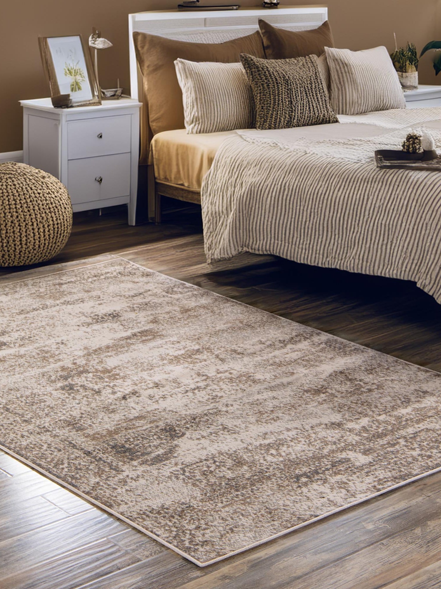 Cream 9' x 12' 2 Tuareg Rectangle Area Rug Vintage Inspired Distressed Look Durable Easy Clean Carpet for Unique Home Interiors for Sale at Rug Engine