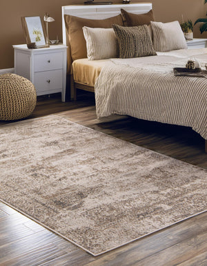 Cream 9' x 12' 2 Tuareg Rectangle Area Rug Vintage Inspired Distressed Look Durable Easy Clean Carpet for Unique Home Interiors for Sale at Rug Engine