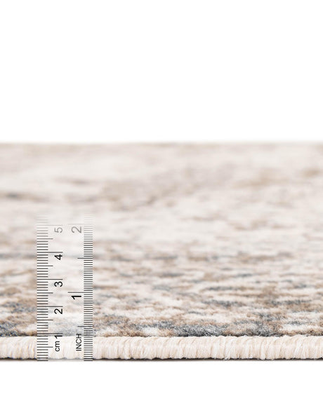Cream 4' 1 x 6' 1 Tuareg Rectangle Area Rug Vintage Inspired Distressed Look Durable Easy Clean Carpet for Unique Home Interiors for Sale at Rug Engine