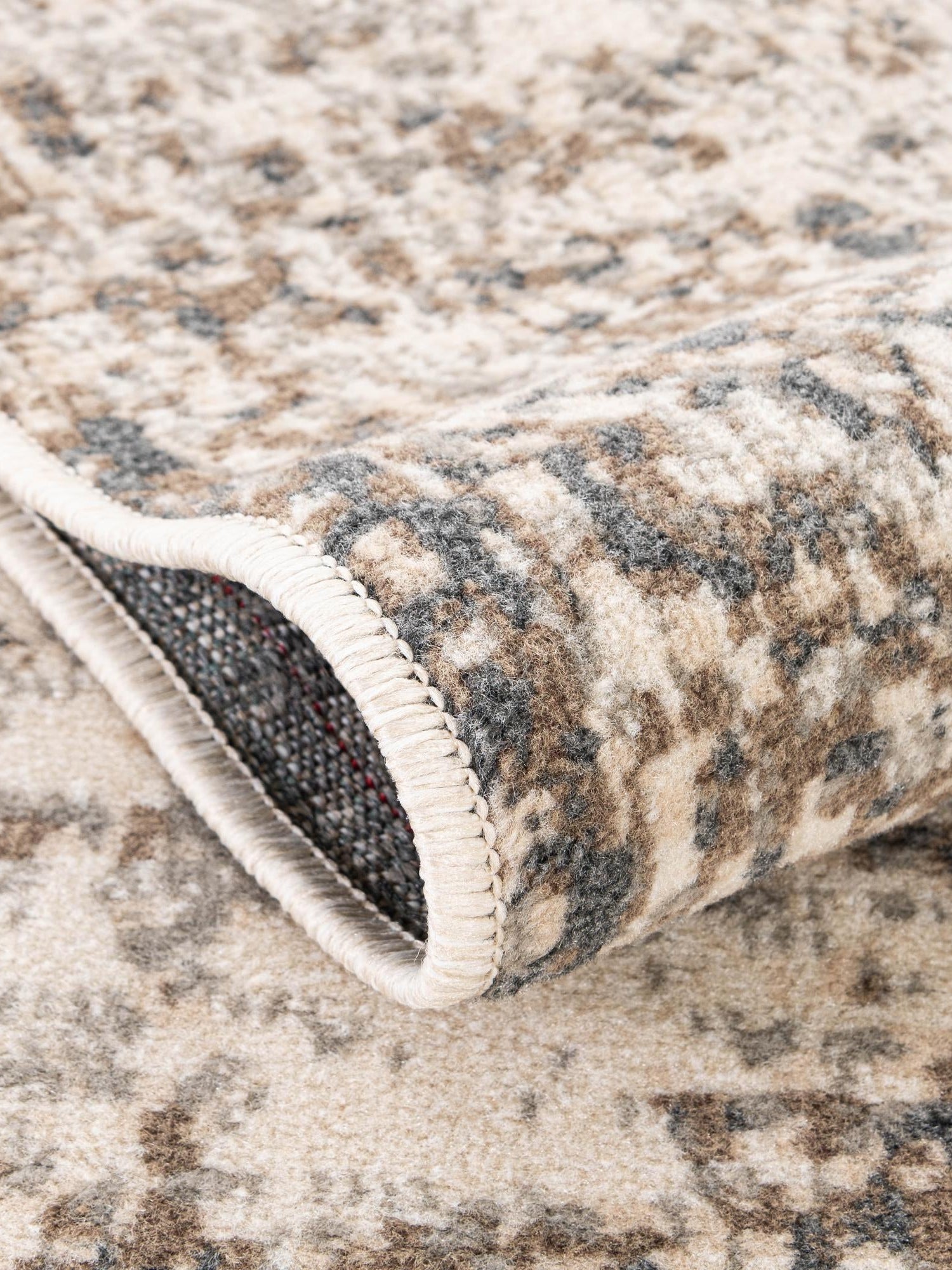 Cream 4' 1 x 6' 1 Tuareg Rectangle Area Rug Vintage Inspired Distressed Look Durable Easy Clean Carpet for Unique Home Interiors for Sale at Rug Engine