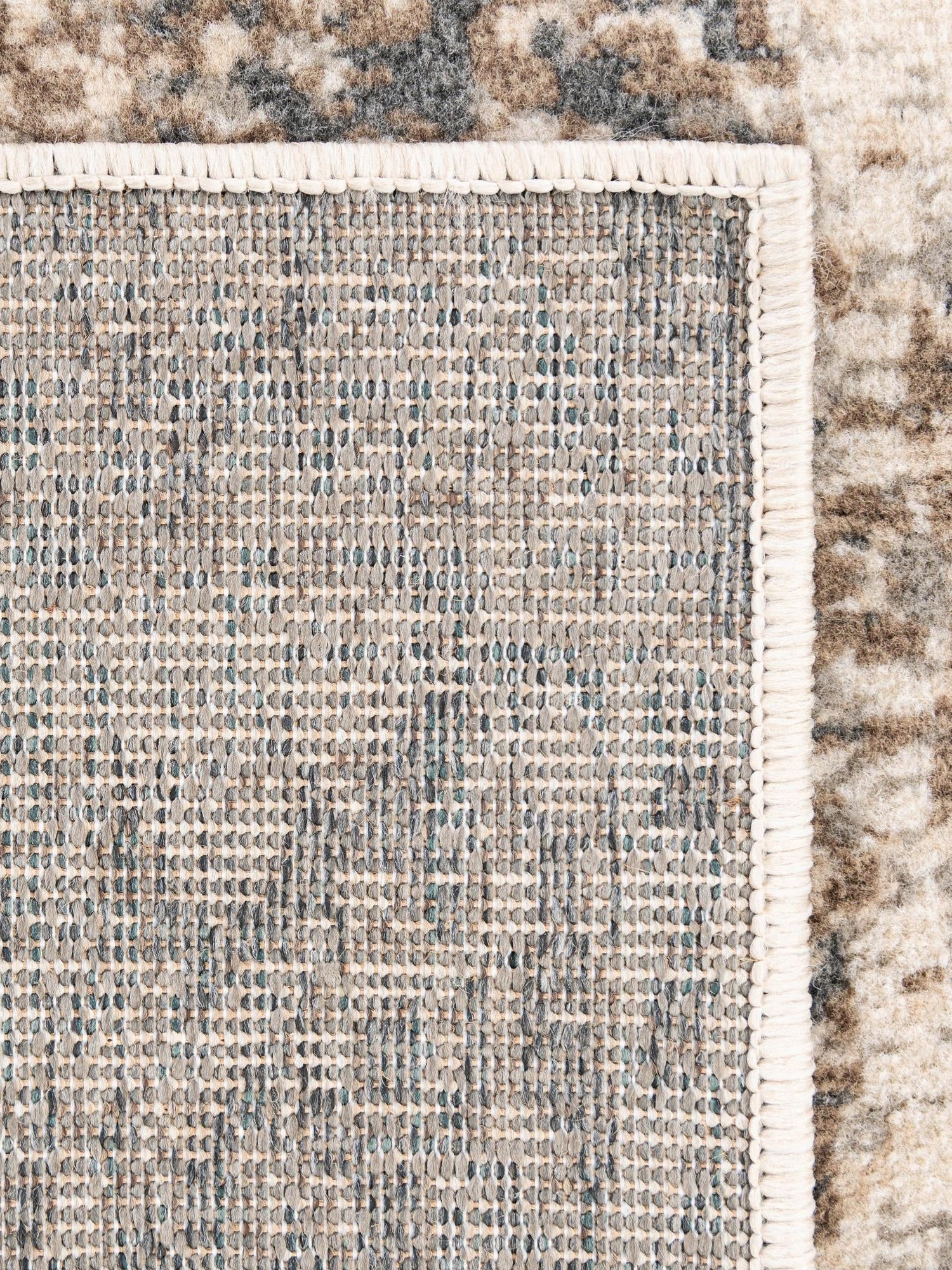 Cream 5' 1 x 8' Tuareg Rectangle Area Rug Vintage Inspired Distressed Look Durable Easy Clean Carpet for Unique Home Interiors for Sale at Rug Engine