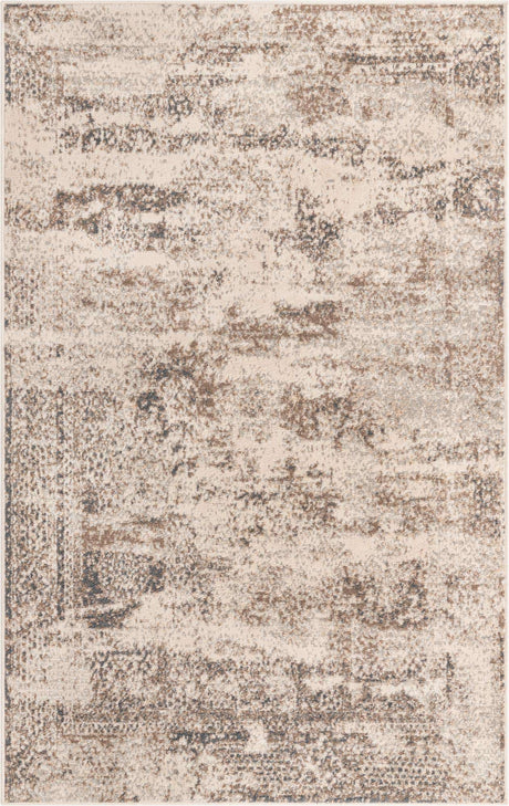 Cream 5' 1 x 8' Tuareg Rectangle Area Rug Vintage Inspired Distressed Look Durable Easy Clean Carpet for Unique Home Interiors for Sale at Rug Engine