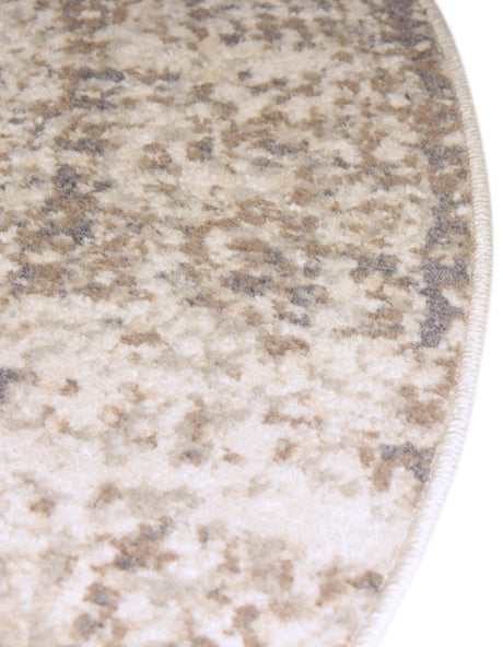 Cream 8' x 8' Tuareg Round Area Rug Vintage Inspired Distressed Look Durable Easy Clean Carpet for Unique Home Interiors for Sale at Rug Engine