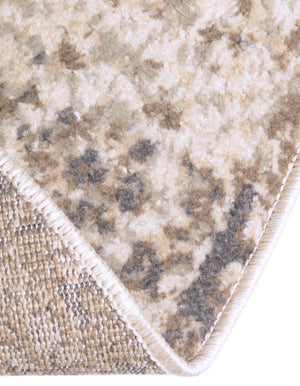 Cream 8' x 8' Tuareg Round Area Rug Vintage Inspired Distressed Look Durable Easy Clean Carpet for Unique Home Interiors for Sale at Rug Engine