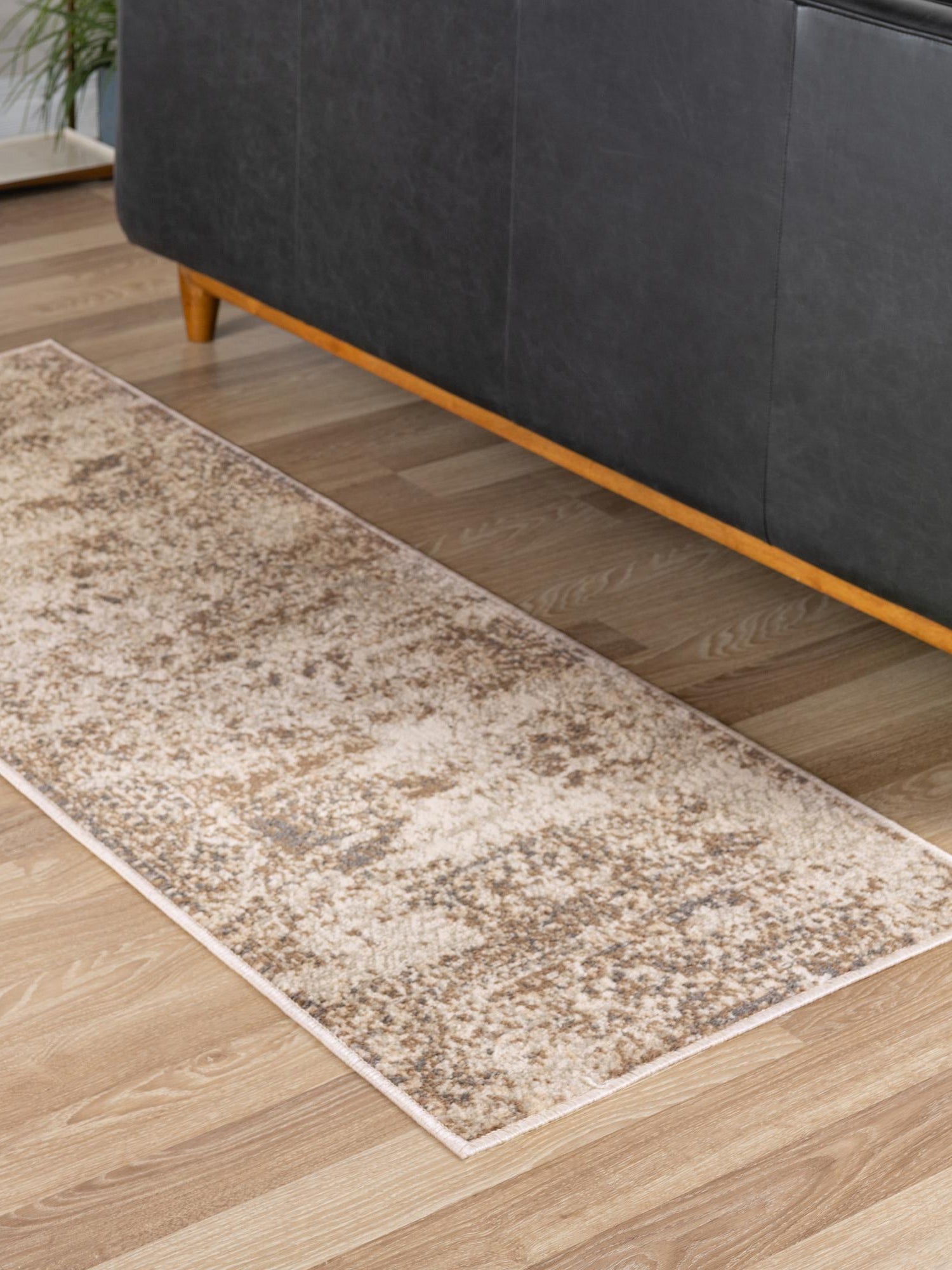 Cream 2' x 6' 1 Tuareg Runner Area Rug Vintage Inspired Distressed Look Durable Easy Clean Carpet for Unique Home Interiors for Sale at Rug Engine