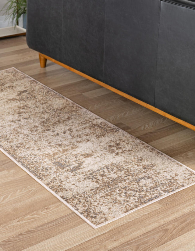 Cream 2' x 6' 1 Tuareg Runner Area Rug Vintage Inspired Distressed Look Durable Easy Clean Carpet for Unique Home Interiors for Sale at Rug Engine