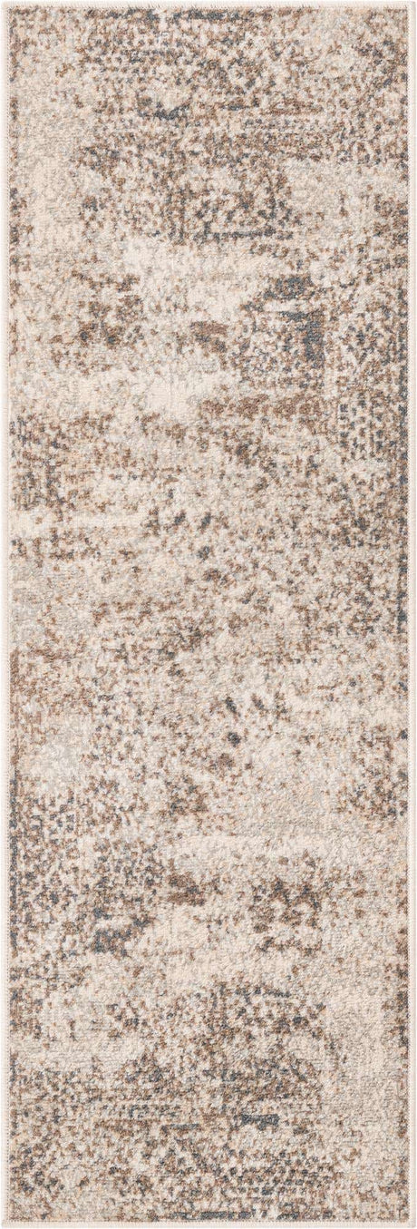 Cream 2' x 6' 1 Tuareg Runner Area Rug Vintage Inspired Distressed Look Durable Easy Clean Carpet for Unique Home Interiors for Sale at Rug Engine