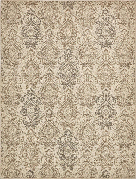 Beige 9' x 12' 2 Tuareg Rectangle Area Rug Vintage Inspired Distressed Look Durable Easy Clean Carpet for Unique Home Interiors for Sale at Rug Engine