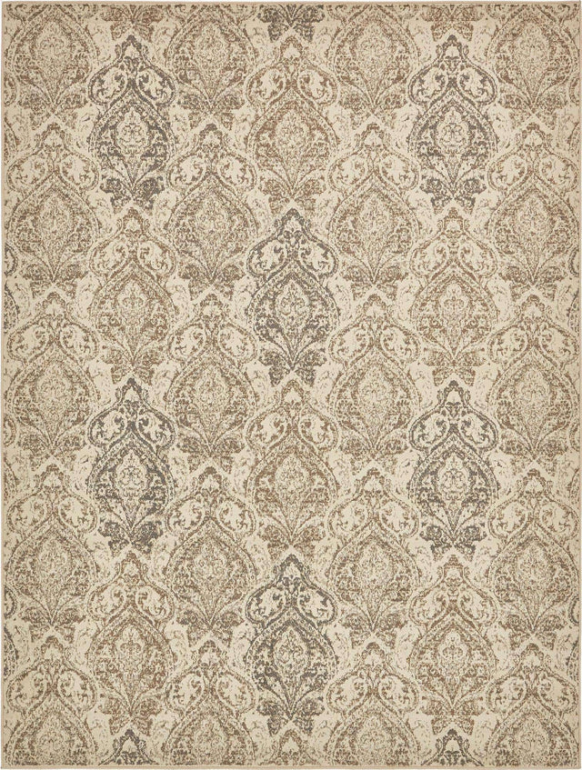 Beige 9' x 12' 2 Tuareg Rectangle Area Rug Vintage Inspired Distressed Look Durable Easy Clean Carpet for Unique Home Interiors for Sale at Rug Engine