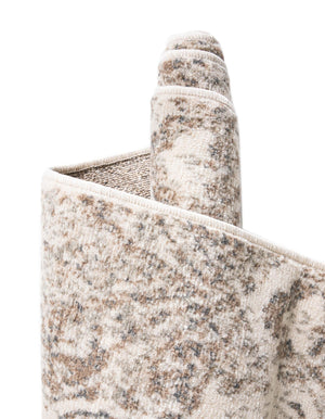 Beige 4' 1 x 6' 1 Tuareg Rectangle Area Rug Vintage Inspired Distressed Look Durable Easy Clean Carpet for Unique Home Interiors for Sale at Rug Engine