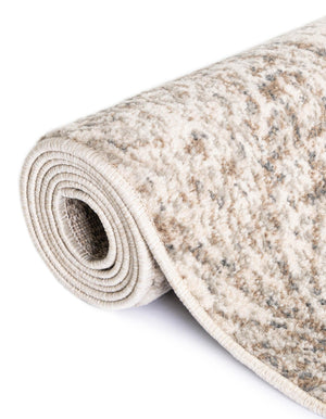 Beige 8' x 10' Tuareg Rectangle Area Rug Vintage Inspired Distressed Look Durable Easy Clean Carpet for Unique Home Interiors for Sale at Rug Engine