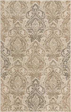Beige 5' 1 x 8' Tuareg Rectangle Area Rug Vintage Inspired Distressed Look Durable Easy Clean Carpet for Unique Home Interiors for Sale at Rug Engine