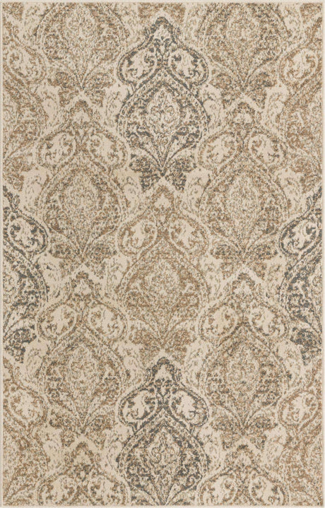 Beige 5' 1 x 8' Tuareg Rectangle Area Rug Vintage Inspired Distressed Look Durable Easy Clean Carpet for Unique Home Interiors for Sale at Rug Engine