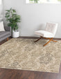 Beige 8' x 8' Tuareg Square Area Rug Vintage Inspired Distressed Look Durable Easy Clean Carpet for Unique Home Interiors for Sale at Rug Engine