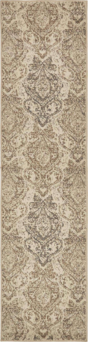 Beige 2' 7 x 10' Tuareg Runner Area Rug Vintage Inspired Distressed Look Durable Easy Clean Carpet for Unique Home Interiors for Sale at Rug Engine