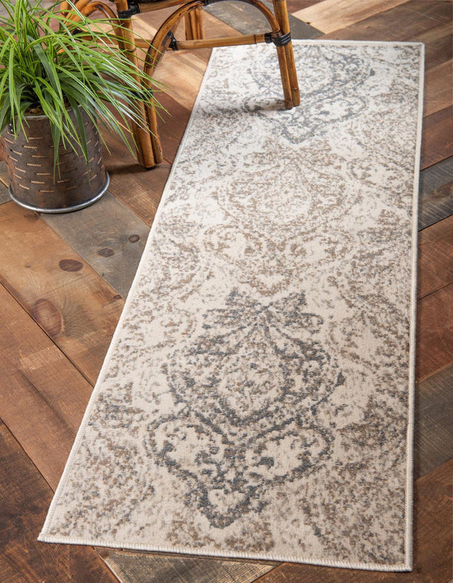 Beige 2' x 6' 1 Tuareg Runner Area Rug Vintage Inspired Distressed Look Durable Easy Clean Carpet for Unique Home Interiors for Sale at Rug Engine