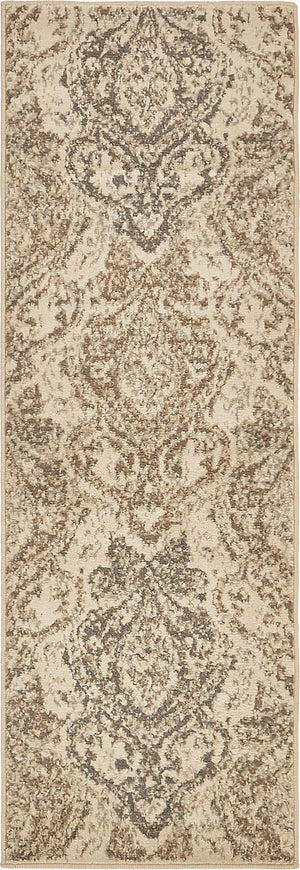 Beige 2' x 6' 1 Tuareg Runner Area Rug Vintage Inspired Distressed Look Durable Easy Clean Carpet for Unique Home Interiors for Sale at Rug Engine