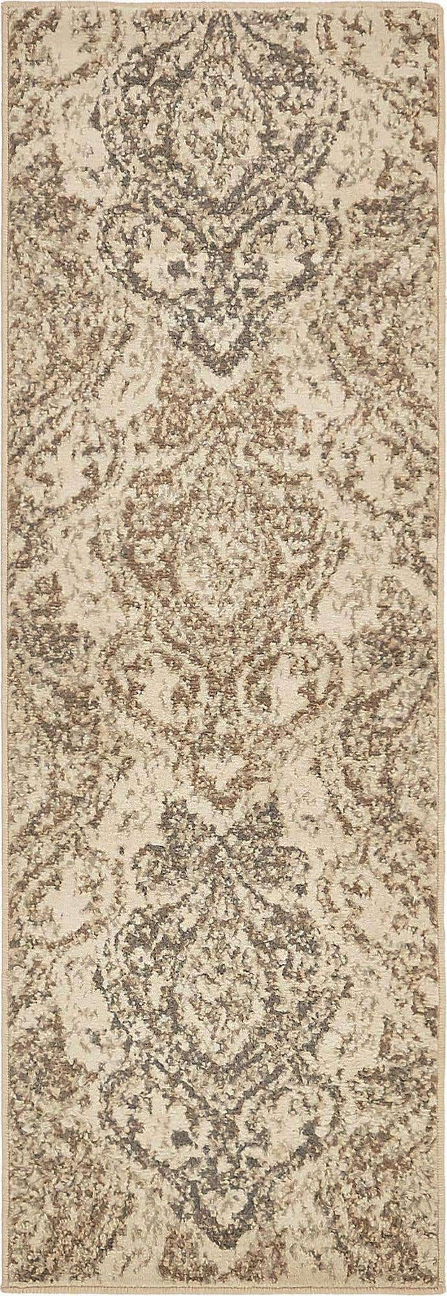 Beige 2' x 6' 1 Tuareg Runner Area Rug Vintage Inspired Distressed Look Durable Easy Clean Carpet for Unique Home Interiors for Sale at Rug Engine