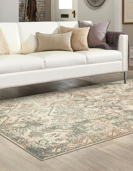 Multicolor 6' 1 x 9' Tuareg Rectangle Area Rug Vintage Inspired Distressed Look Durable Easy Clean Carpet for Unique Home Interiors for Sale at Rug Engine