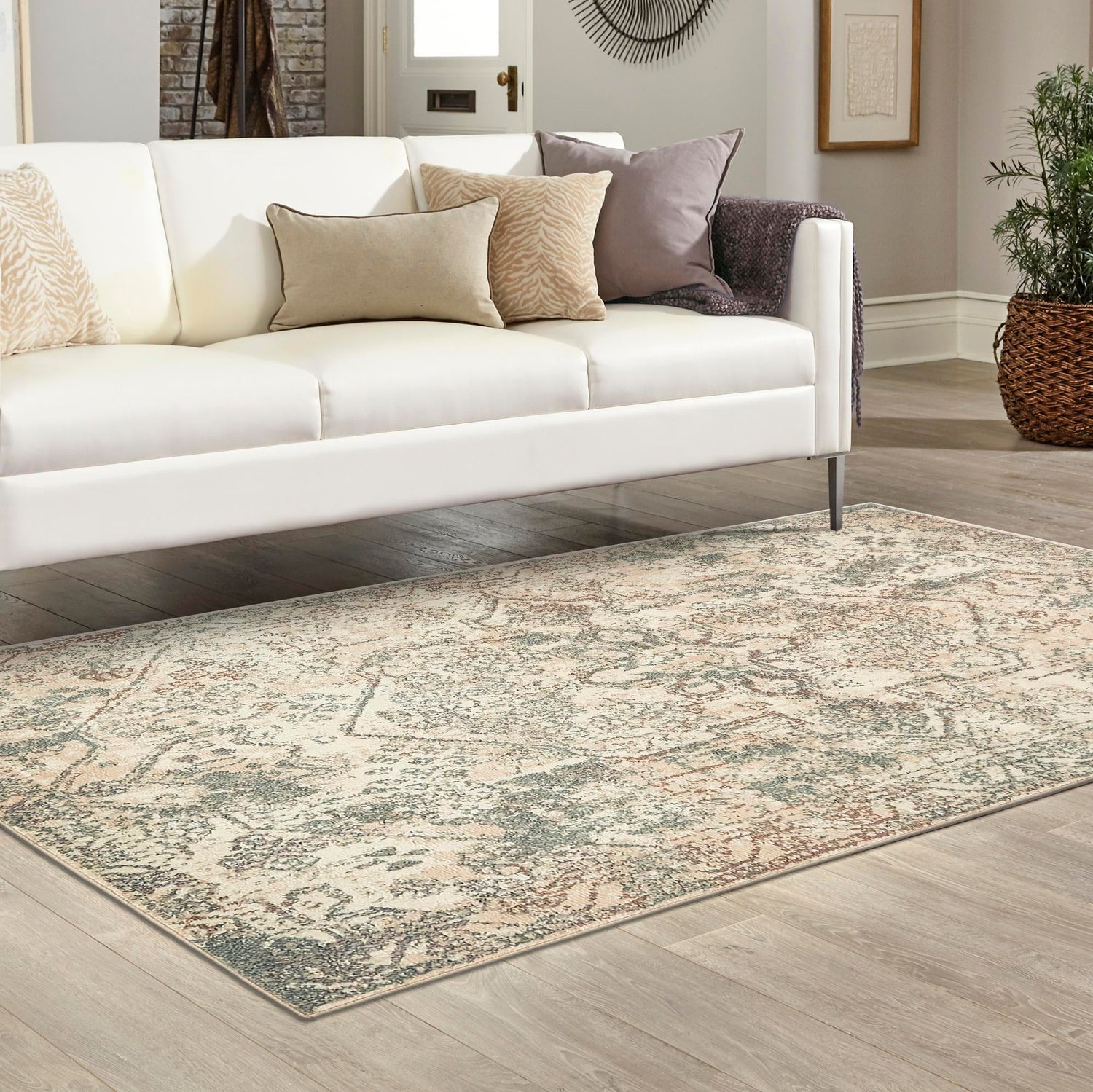 Multicolor 9' x 12' 2 Tuareg Rectangle Area Rug Vintage Inspired Distressed Look Durable Easy Clean Carpet for Unique Home Interiors for Sale at Rug Engine
