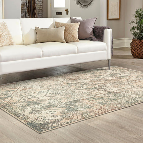 Multicolor 9' x 12' 2 Tuareg Rectangle Area Rug Vintage Inspired Distressed Look Durable Easy Clean Carpet for Unique Home Interiors for Sale at Rug Engine