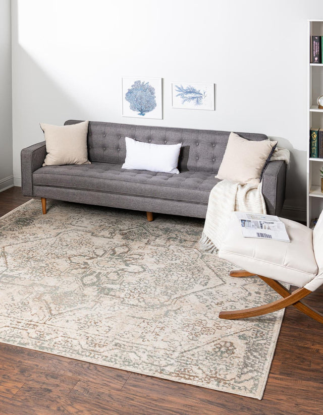 Multicolor 8' x 8' Tuareg Square Area Rug Vintage Inspired Distressed Look Durable Easy Clean Carpet for Unique Home Interiors for Sale at Rug Engine