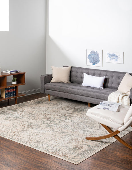 Multicolor 8' x 8' Tuareg Square Area Rug Vintage Inspired Distressed Look Durable Easy Clean Carpet for Unique Home Interiors for Sale at Rug Engine