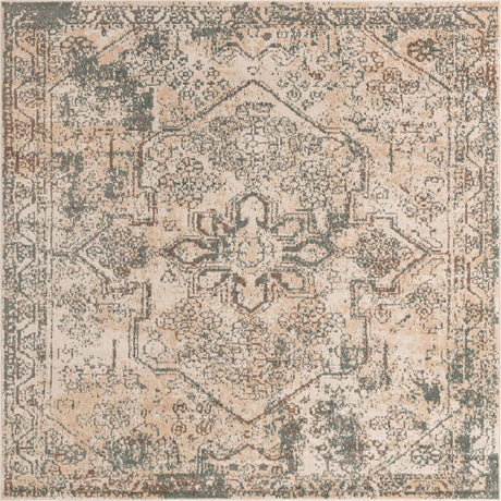 Multicolor 8' x 8' Tuareg Square Area Rug Vintage Inspired Distressed Look Durable Easy Clean Carpet for Unique Home Interiors for Sale at Rug Engine
