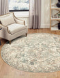 Multicolor 8' x 8' Tuareg Round Area Rug Vintage Inspired Distressed Look Durable Easy Clean Carpet for Unique Home Interiors for Sale at Rug Engine