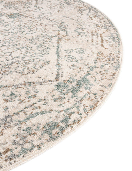Multicolor 6' 1 x 6' 1 Tuareg Round Area Rug Vintage Inspired Distressed Look Durable Easy Clean Carpet for Unique Home Interiors for Sale at Rug Engine