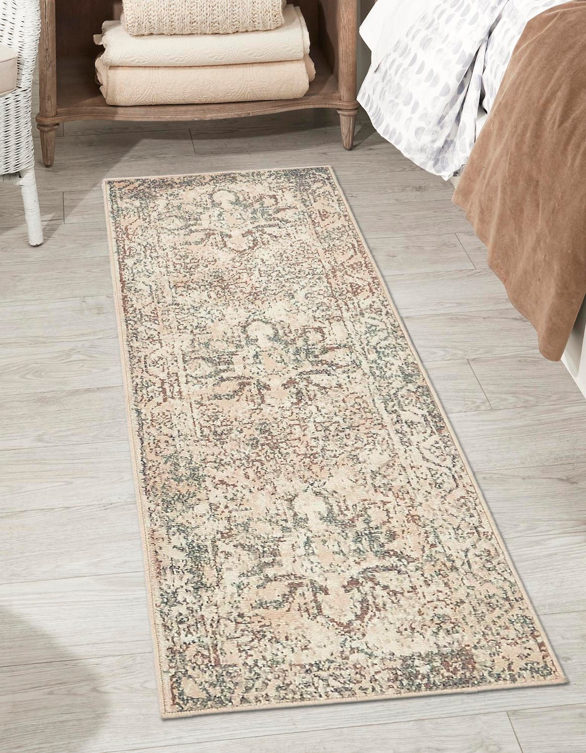 Multicolor 2' x 8' Tuareg Runner Area Rug Vintage Inspired Distressed Look Durable Easy Clean Carpet for Unique Home Interiors for Sale at Rug Engine