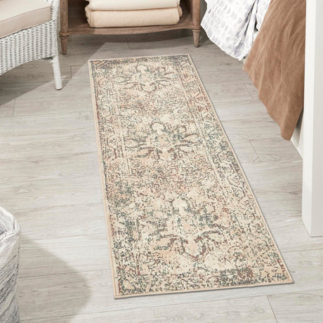 Multicolor 2' x 8' Tuareg Runner Area Rug Vintage Inspired Distressed Look Durable Easy Clean Carpet for Unique Home Interiors for Sale at Rug Engine