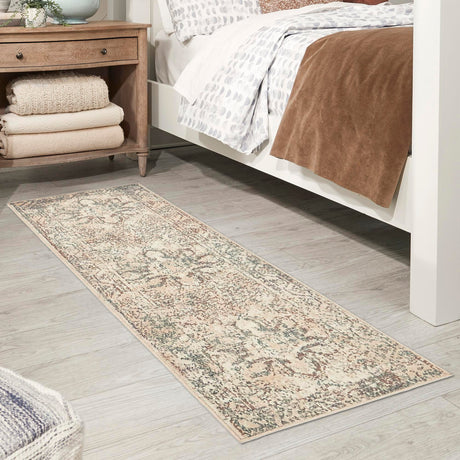 Multicolor 2' x 6' 1 Tuareg Runner Area Rug Vintage Inspired Distressed Look Durable Easy Clean Carpet for Unique Home Interiors for Sale at Rug Engine
