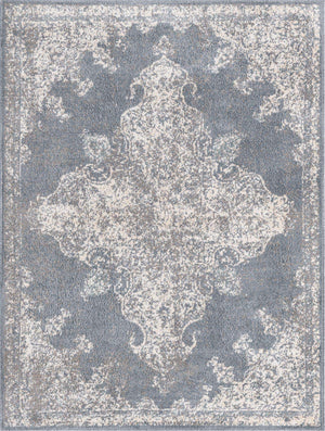 Gray 9' x 12' Tuareg Rectangle Area Rug Vintage Inspired Distressed Look Durable Easy Clean Carpet for Unique Home Interiors for Sale at Rug Engine