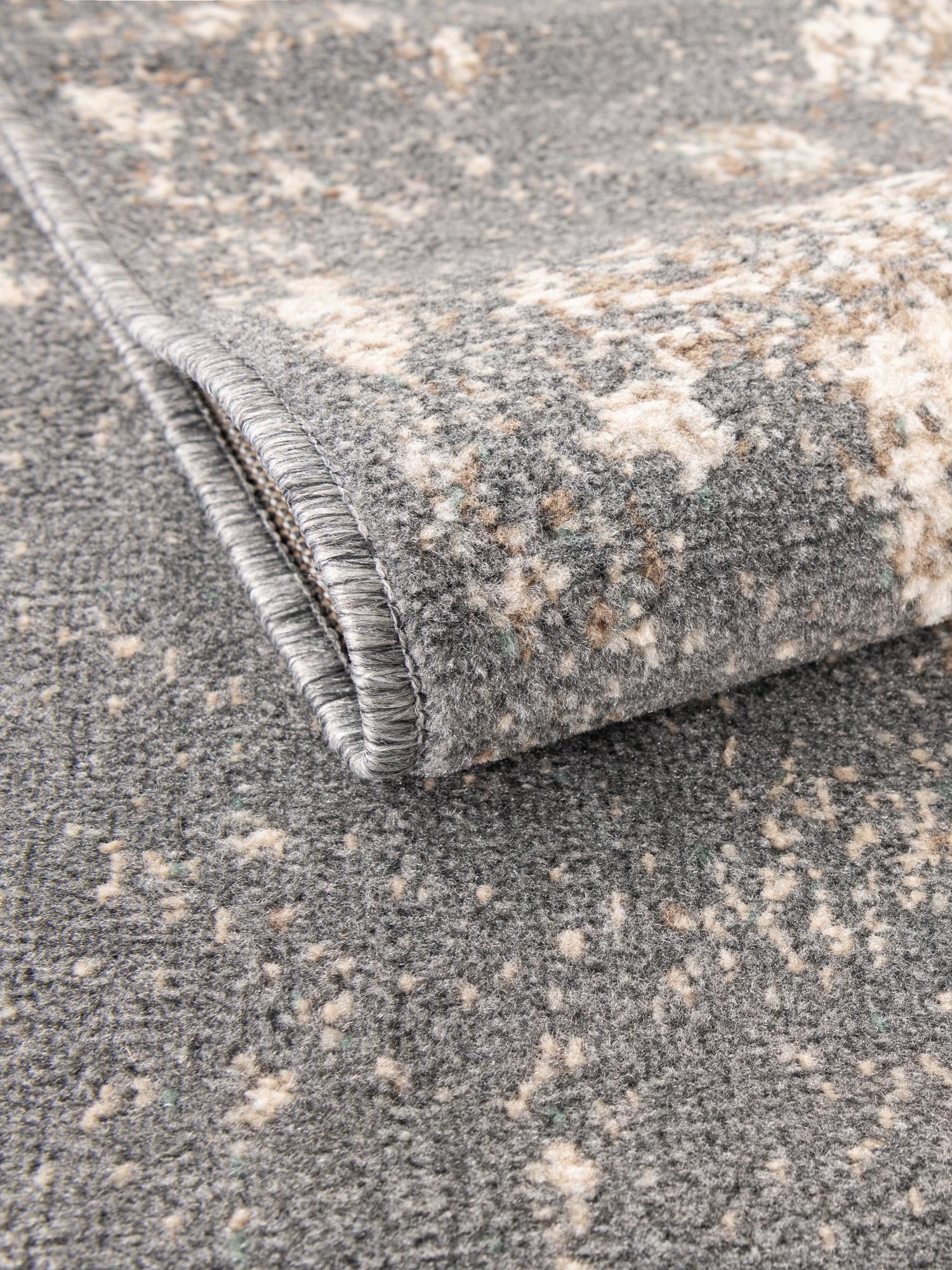 Gray 4' x 6' Tuareg Rectangle Area Rug Vintage Inspired Distressed Look Durable Easy Clean Carpet for Unique Home Interiors for Sale at Rug Engine