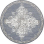 Gray 8' x 8' Tuareg Round Area Rug Vintage Inspired Distressed Look Durable Easy Clean Carpet for Unique Home Interiors for Sale at Rug Engine