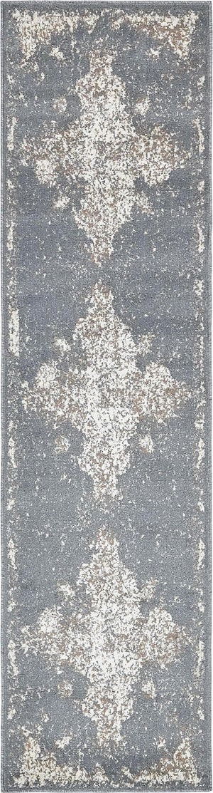 Gray 2' 7 x 10' Tuareg Runner Area Rug Vintage Inspired Distressed Look Durable Easy Clean Carpet for Unique Home Interiors for Sale at Rug Engine