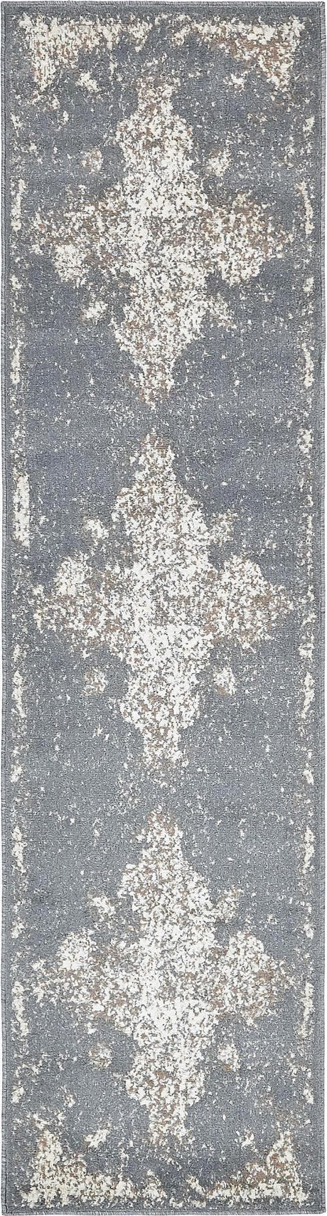 Gray 2' 7 x 10' Tuareg Runner Area Rug Vintage Inspired Distressed Look Durable Easy Clean Carpet for Unique Home Interiors for Sale at Rug Engine